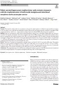 Cover page: Robot-assisted laparoscopic nephrectomy: early outcome measures with the implementation of multimodal analgesia and intrathecal morphine via the acute pain service.