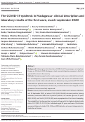 Cover page: The COVID‐19 epidemic in Madagascar: clinical description and laboratory results of the first wave, march‐september 2020