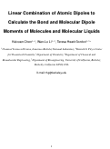 Cover page: Linear Combination of Atomic Dipoles to Calculate the Bond and Molecular Dipole Moments of Molecules and Molecular Liquids