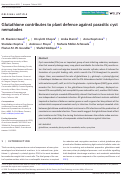 Cover page: Glutathione contributes to plant defence against parasitic cyst nematodes