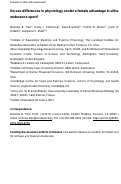 Cover page: Do Sex Differences in Physiology Confer a Female Advantage in Ultra-Endurance Sport?