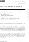 Cover page: Operator bases, S-matrices, and their partition functions