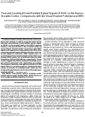 Cover page: Fast and Localized Event-Related Optical Signals (EROS) in the Human Occipital Cortex: Comparisons with the Visual Evoked Potential and fMRI