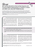 Cover page: MET Genomic Alterations in Head and Neck Squamous Cell Carcinoma (HNSCC): Rapid Response to Crizotinib in a Patient with HNSCC with a Novel MET R1004G Mutation