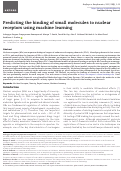 Cover page: Predicting the binding of small molecules to nuclear receptors using machine learning