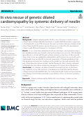 Cover page: In vivo rescue of genetic dilated cardiomyopathy by systemic delivery of nexilin.