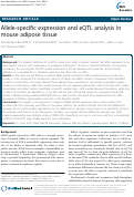 Cover page: Allele-specific expression and eQTL analysis in mouse adipose tissue