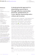 Cover page: A developmental approach to diversifying neuroscience through effective mentorship practices: perspectives on cross-identity mentorship and a critical call to action