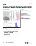 Cover page: Structure of Microbial Nanowires Reveals Stacked Hemes that Transport Electrons over Micrometers