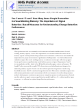 Cover page: You Cannot “Count” How Many Items People Remember in Visual Working Memory: The Importance of Signal Detection–Based Measures for Understanding Change Detection Performance