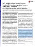 Cover page: Shp2 and Pten have antagonistic roles in myeloproliferation but cooperate to promote erythropoiesis in mammals