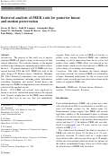 Cover page: Retrieval analysis of PEEK rods for posterior fusion and motion preservation