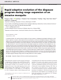 Cover page: Rapid adaptive evolution of the diapause program during range expansion of an invasive mosquito.