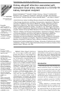 Cover page: Kidney allograft infarction associated with transplant renal artery stenosis in a COVID-19 kidney transplant recipient