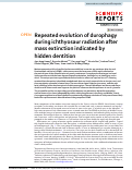 Cover page: Repeated evolution of durophagy during ichthyosaur radiation after mass extinction indicated by hidden dentition