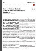 Cover page: Role of Vascular Oxidative Stress in Obesity and Metabolic Syndrome