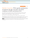 Cover page: Correction: Publisher Correction: PTEN regulates glioblastoma oncogenesis through chromatin-associated complexes of DAXX and histone H3.3