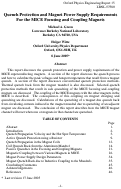 Cover page: Quench Protection and Magnet Supply Requirements for the MICE Focusingand Coupling 
Magnets