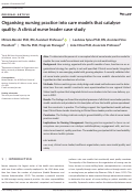 Cover page: Organising nursing practice into care models that catalyse quality: A clinical nurse leader case study