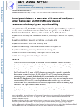 Cover page: Hemodynamic latency is associated with reduced intelligence across the lifespan: an fMRI DCM study of aging, cerebrovascular integrity, and cognitive ability