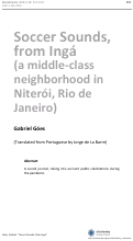 Cover page: Soccer Sounds, from Ingá (a middle-class neighborhood in Niterói, Rio de Janeiro)