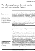 Cover page: The relationship between dementia severity and rest/activity circadian rhythms