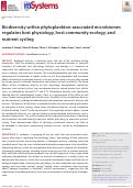 Cover page: Biodiversity within phytoplankton-associated microbiomes regulates host physiology, host community ecology, and nutrient cycling.