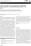 Cover page: Utility of Cone-Beam CT for Bronchial Artery Embolization and Chemoinfusion: A Single-Institution Retrospective Case Series.