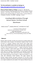 Cover page: Unveiling California History Through Serious Games: Fort Ross Virtual Warehouse