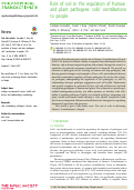 Cover page: Role of soil in the regulation of human and plant pathogens: soils' contributions to people