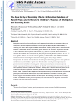 Cover page: The specificity of parenting effects: Differential relations of parent praise and criticism to children’s theories of intelligence and learning goals