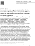 Cover page: De novo, deleterious sequence variants that alter the transcriptional activity of the homeoprotein PBX1 are associated with intellectual disability and pleiotropic developmental defects