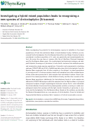 Cover page: Investigating a hybrid mixed population leads to recognizing a new species of Arctostaphylos (Ericaceae).