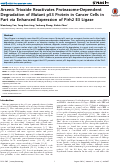 Cover page: Arsenic Trioxide Reactivates Proteasome-Dependent Degradation of Mutant p53 Protein in Cancer Cells in Part via Enhanced Expression of Pirh2 E3 Ligase