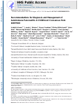 Cover page: Recommendations for Diagnosis and Management of Autoimmune Pancreatitis in Childhood