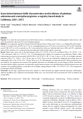 Cover page: Association between birth characteristics and incidence of pituitary adenoma and craniopharyngioma: a registry-based study in California, 2001-2015.