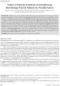 Cover page: Impact of national guidelines on brachytherapy monotherapy practice patterns for prostate cancer