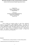 Cover page: Approximation Algorithms for the Bid Construction Problem in Combinatorial Auctions for the Procurement of Freight Transportation Contracts