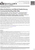 Cover page: Sleep Architecture and Mental Health Among Community-Dwelling Older Men.