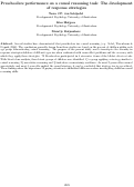 Cover page: Preschoolers’ performance on a causal reasoning task: The development of response strategies