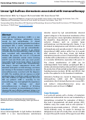 Cover page: Linear IgA bullous dermatosis associated with immunotherapy