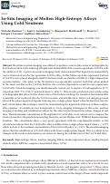 Cover page: In-Situ Imaging of Molten High-Entropy Alloys Using Cold Neutrons