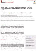 Cover page: Loss of GdpP Function in Staphylococcus aureus Leads to β-Lactam Tolerance and Enhanced Evolution of β-Lactam Resistance