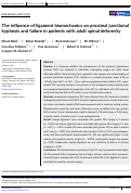 Cover page: The influence of ligament biomechanics on proximal junctional kyphosis and failure in patients with adult spinal deformity.