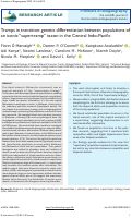 Cover page: Tramps in transition: genetic differentiation between populations of an iconic "supertramp" taxon in the Central Indo-Pacific