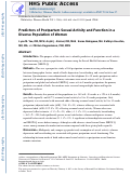 Cover page: Predictors of Postpartum Sexual Activity and Function in a Diverse Population of Women