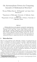 Cover page: On automorphism criteria for comparing amounts of mathematical structure