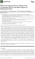 Cover page: Marine Oil Supplements for Arthritis Pain: A Systematic Review and Meta-Analysis of Randomized Trials