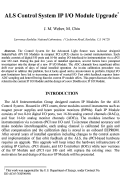 Cover page: ALS control system IP I/O module upgrade