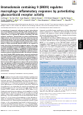 Cover page: Bromodomain containing 9 (BRD9) regulates macrophage inflammatory responses by potentiating glucocorticoid receptor activity